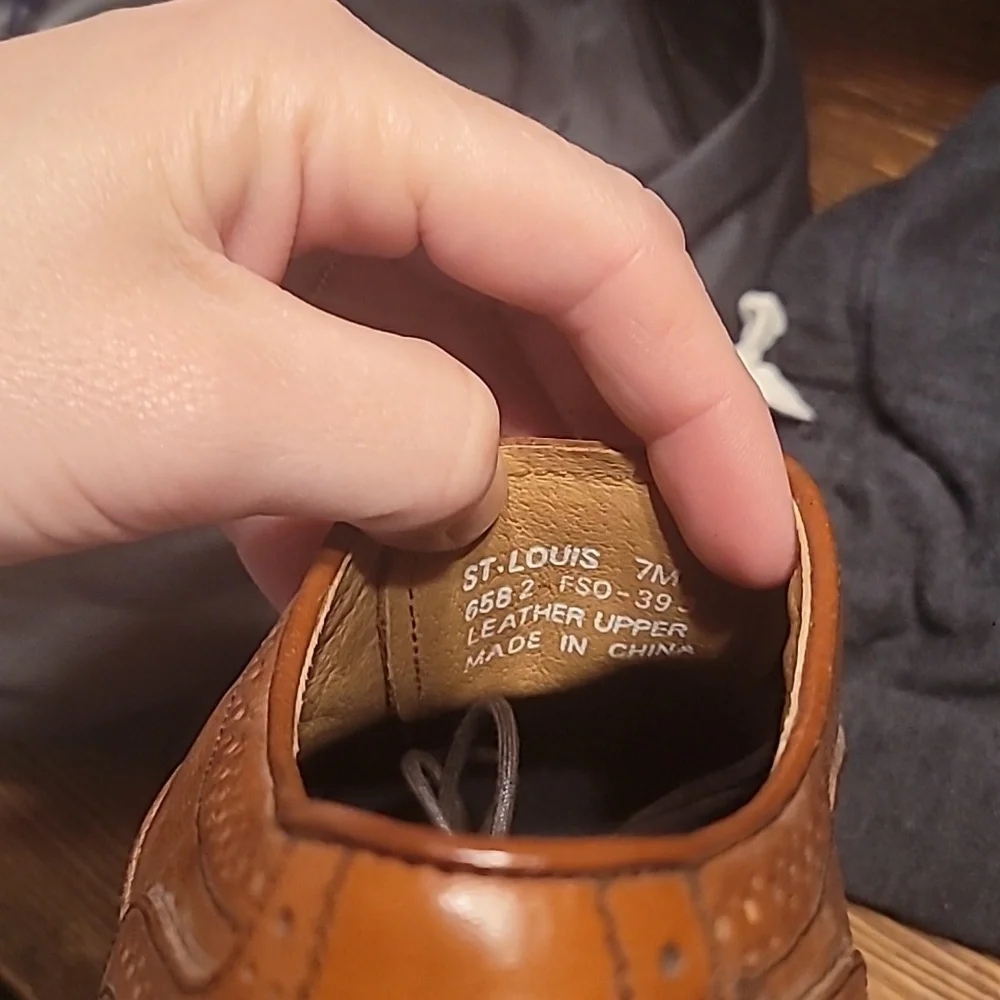 VINTAGE FRENCH SHRINER ST. LOUIS LEATHER DRESS SHOES Size 7m - Picture 8 of 8